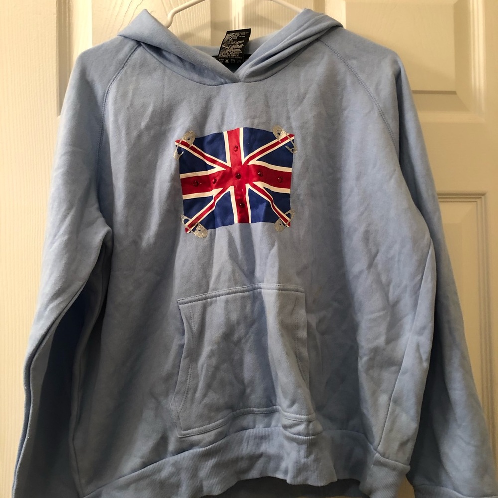 NWT Baby blue hoodie with tags. Excellent condition